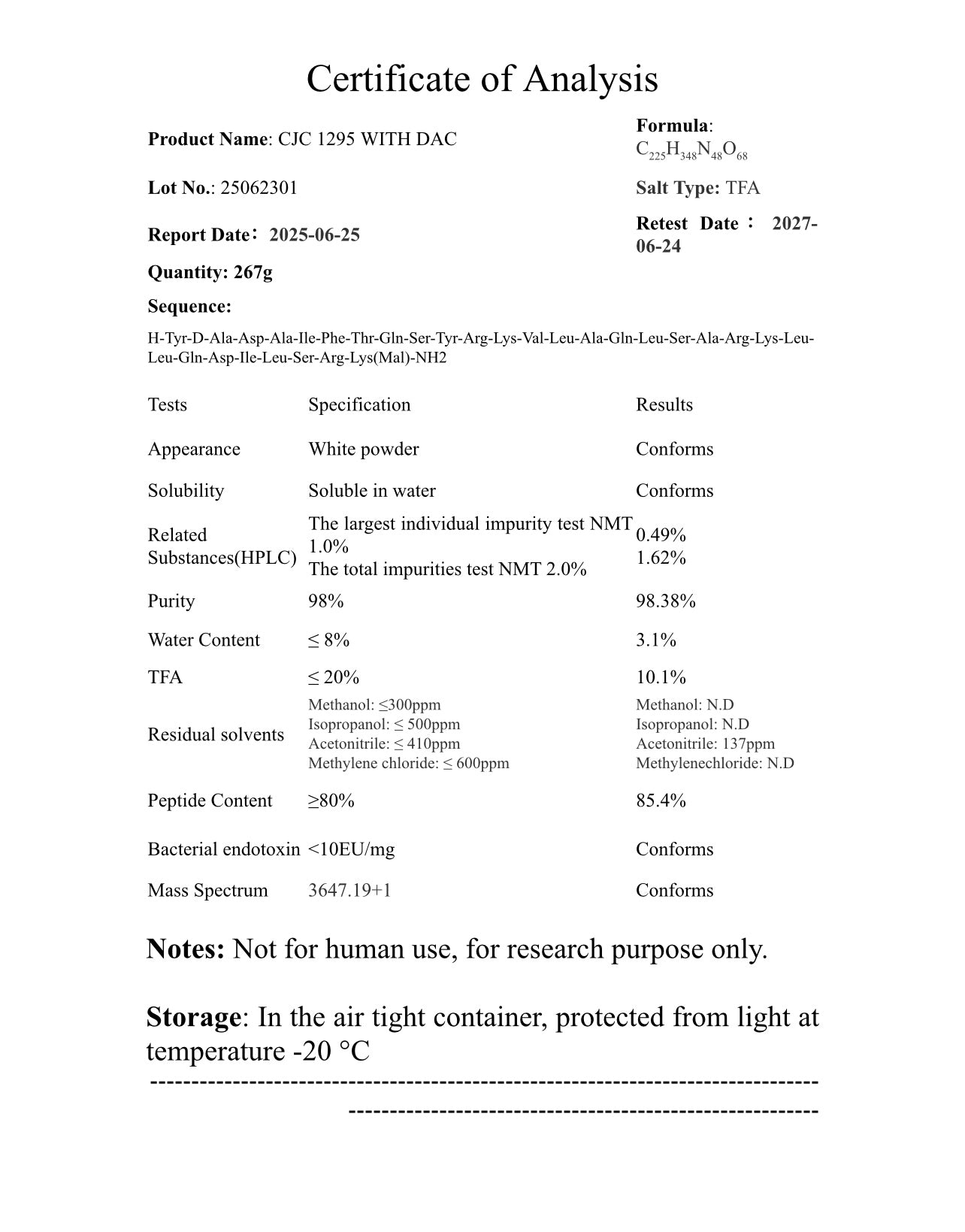 CJC1295 - NO DAC 10mg