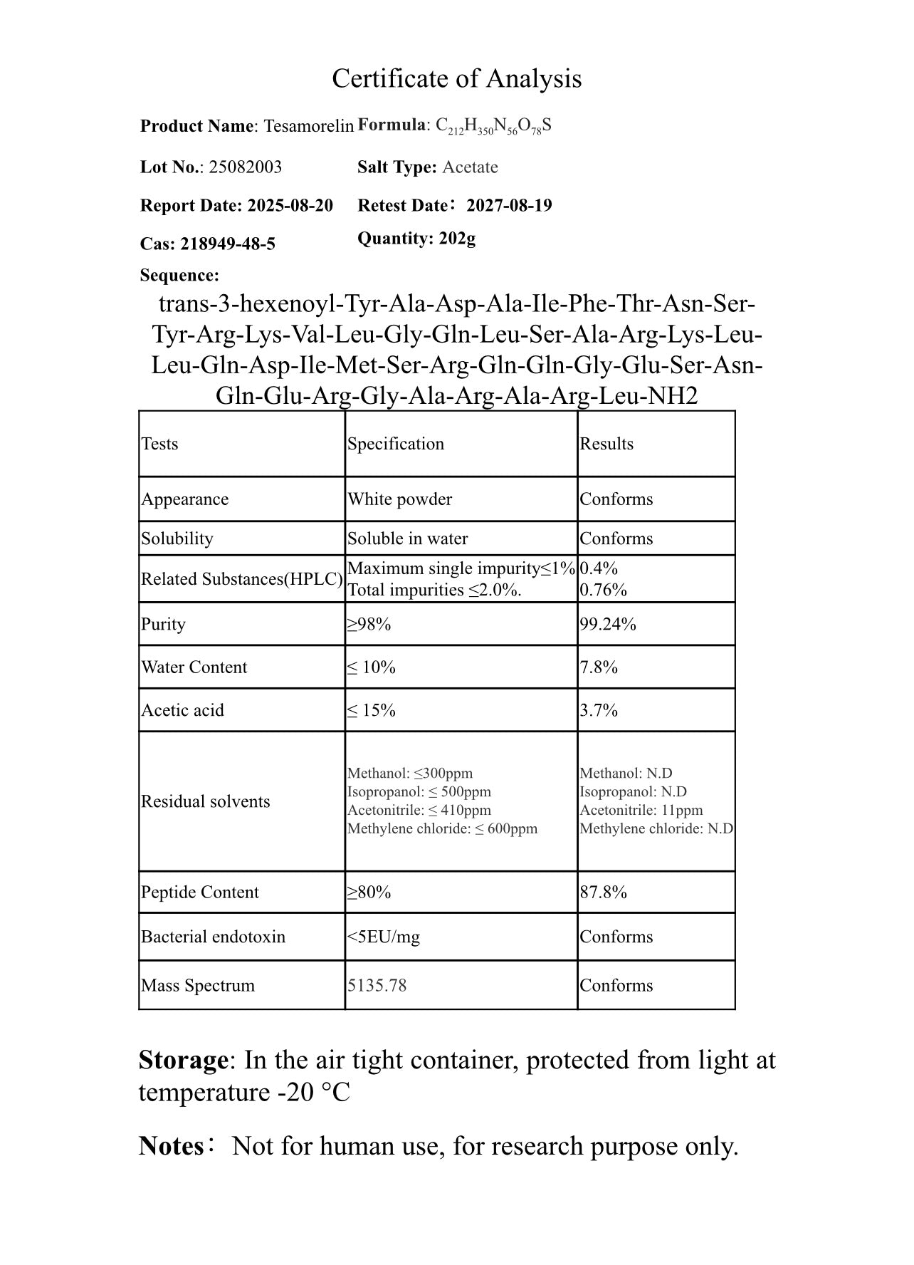 Tesamorelin 15mg pen