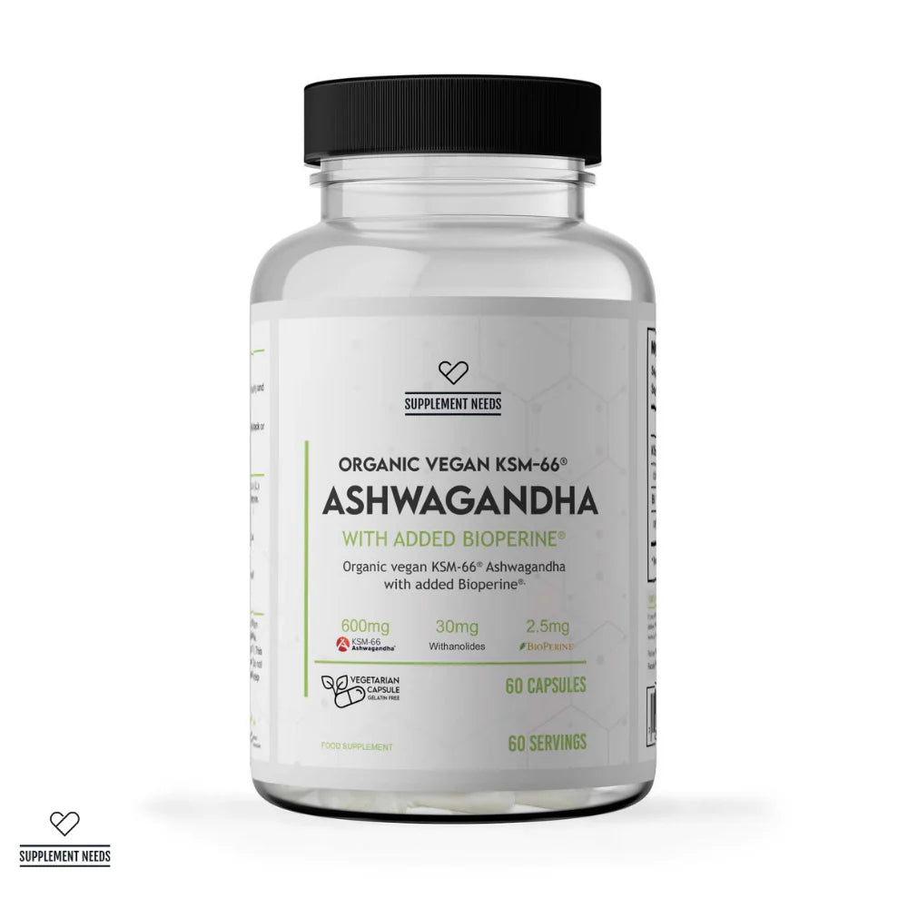 ASHWAGANDHA ORGANIC VEGAN KSM-66 - 60 CAPSULES